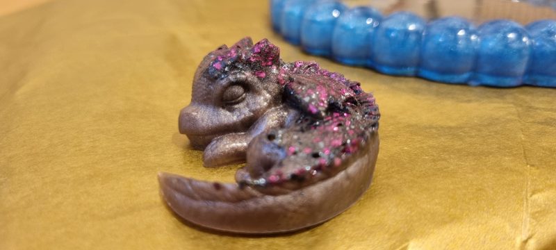 Resin sleeping dragons glass gem hatchlings called Goa