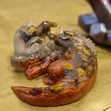 Resin sleeping dragons crystal gem hatchlings called Lola
