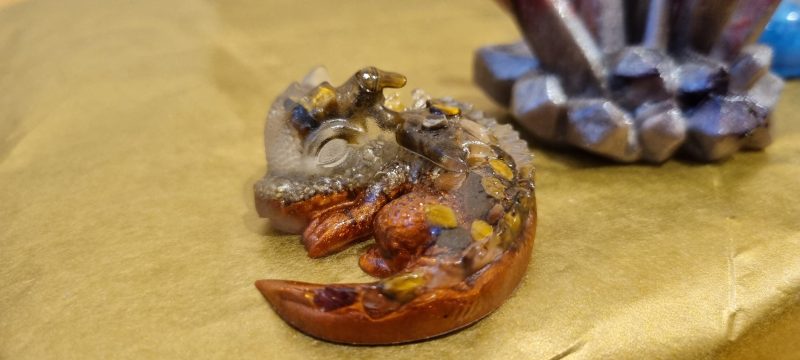 Resin sleeping dragons crystal gem hatchlings called Lola