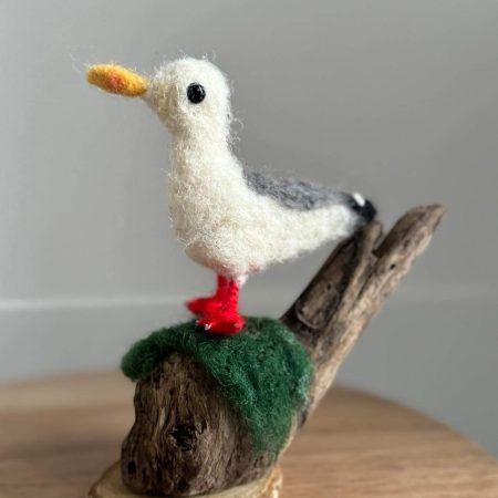 Needle felted Gill the gall on a lookout