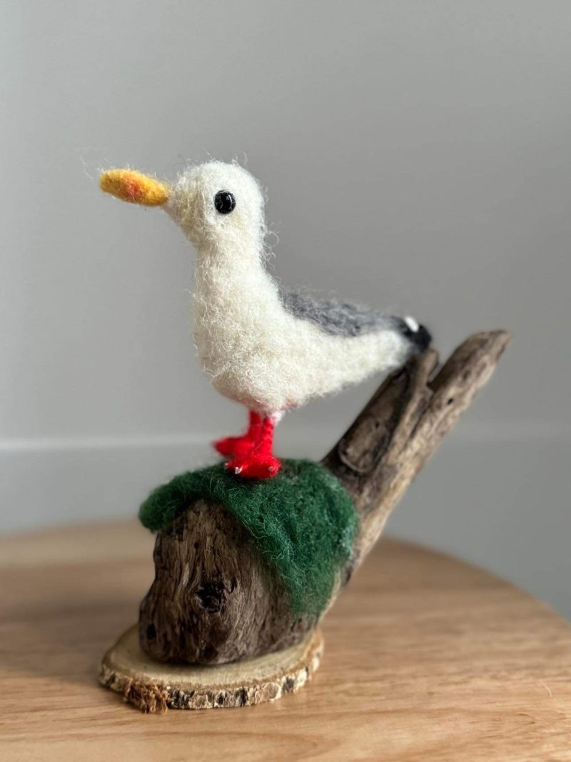 Needle felted Gill the gall on a lookout