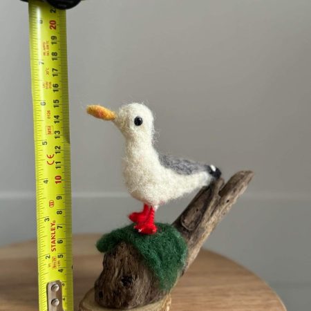 Needle felted Gill the gall on a lookout