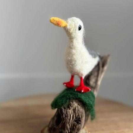Needle felted Gill the gall on a lookout