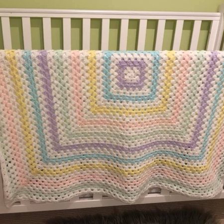 Handcrafted Baby Granny Square Blanket: Made Bespoke for Cosy Comfort