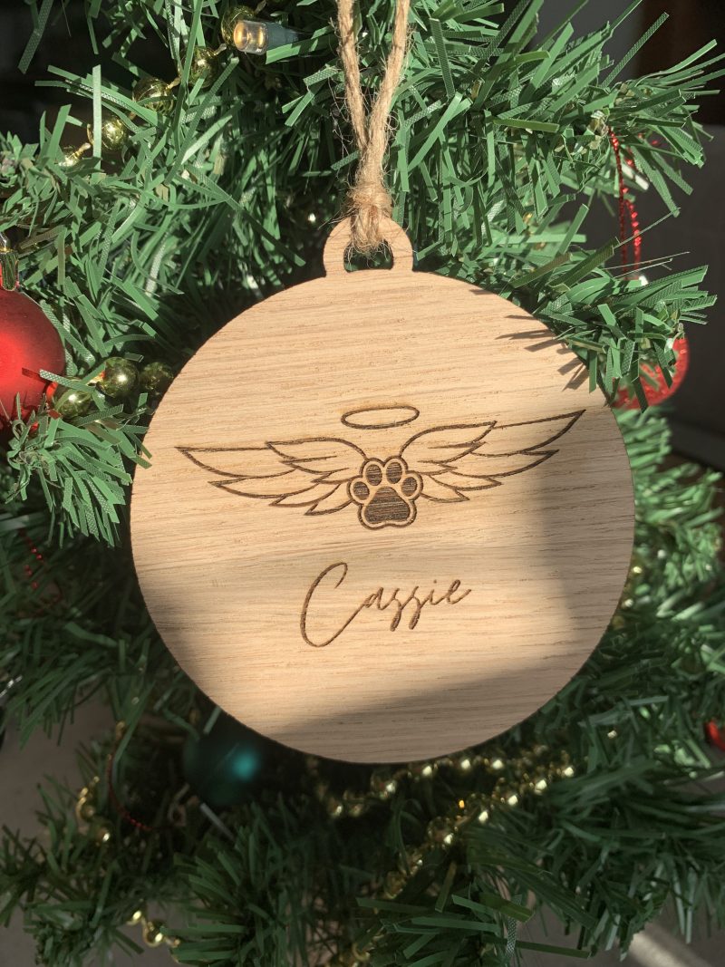 Personalised wooden engraved Christmas baubles | first home | mr & mrs | baby’s first Christmas |