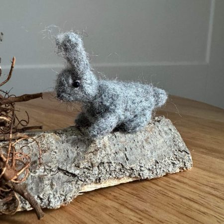Needle felted woodland scene/ Bella the bunny