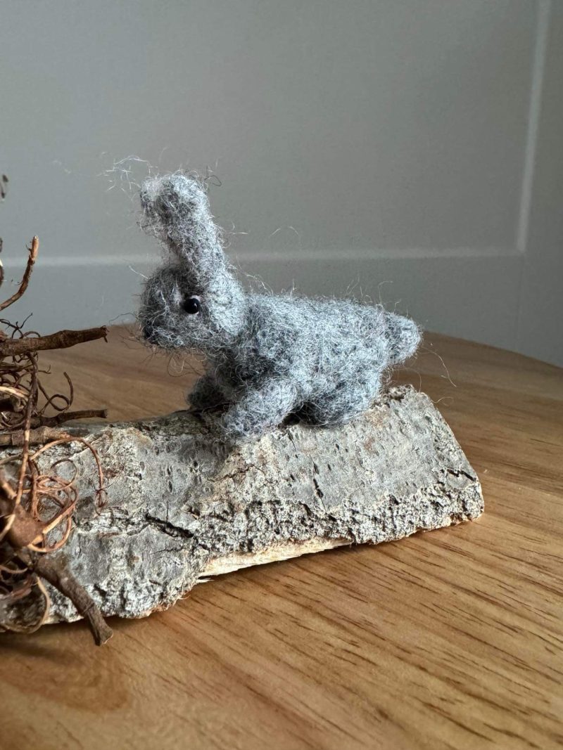 Needle felted woodland scene/ Bella the bunny