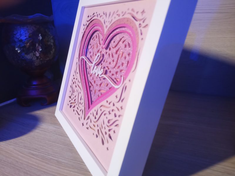 Love Night Light, Light Box, Shadow Box, 3D Art