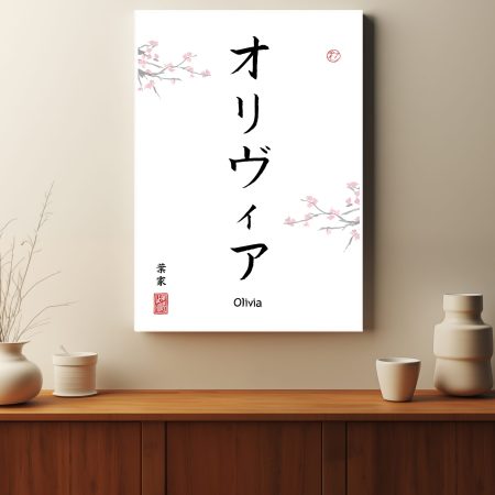 Your Name TRANSLATED into Japanese Calligraphy print - gift decor wall art poster minimalistic