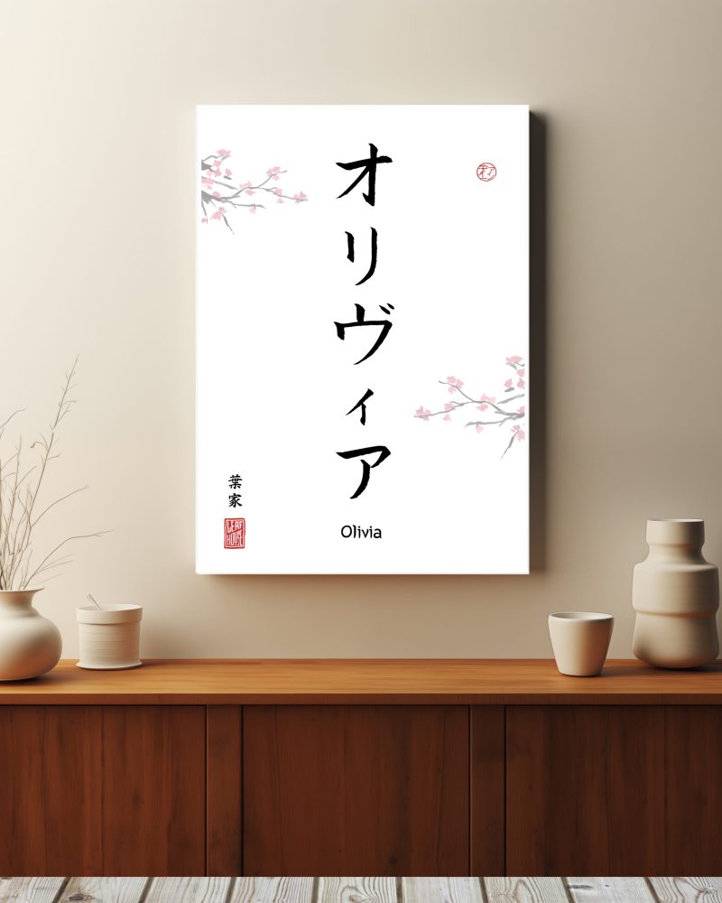 Your Name TRANSLATED into Japanese Calligraphy print - gift decor wall art poster minimalistic