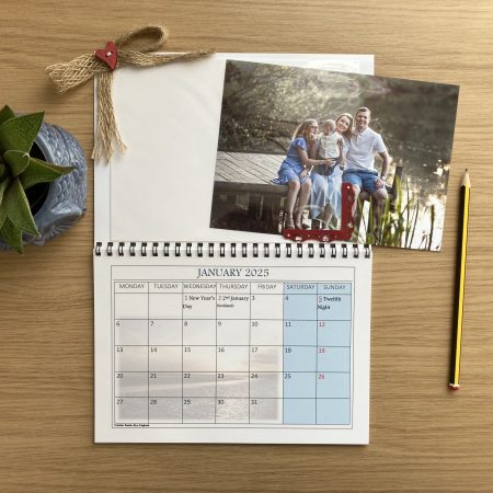 Personalised Slip In Photo Calendar A5 Size | Magnetic Fridge Calendar 2026