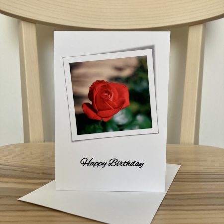 Happy Birthday Personalised Photography Card With Name And Roses | A6 & A5 Sizes Available