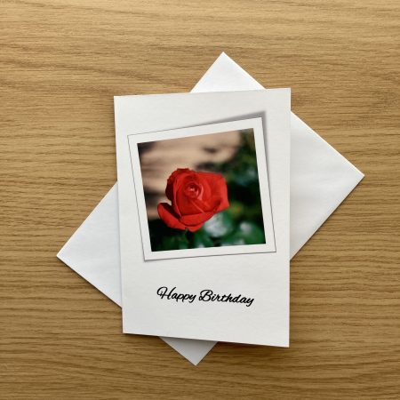 Happy Birthday Personalised Photography Card With Name And Roses | A6 & A5 Sizes Available