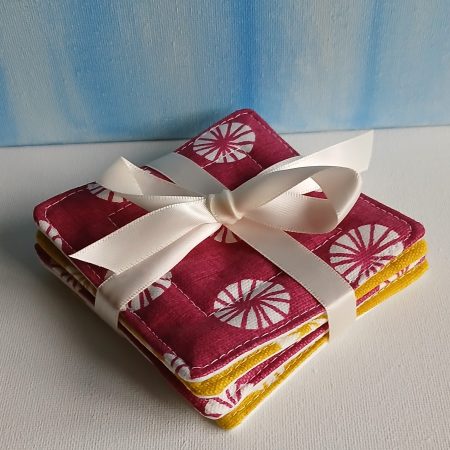Set of 4 handmade quilted coasters