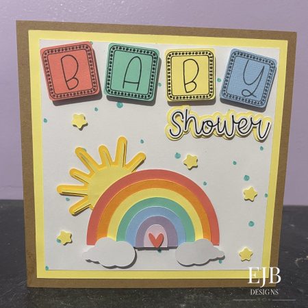 Handmade Baby Shower Card | New Baby | Rainbows | Patterned