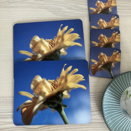 Wooden Placemats And Coasters Set Of 6 Floral Design Gift Set | 4 Coasters And 2 Placemats