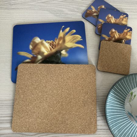 Wooden Placemats And Coasters Set Of 6 Floral Design Gift Set | 4 Coasters And 2 Placemats