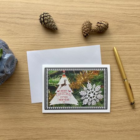 Christmas And New Year Card With Tree Design | A6 & A5 Sizes Available