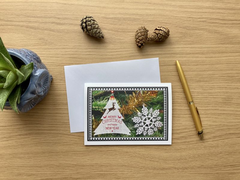 Christmas And New Year Card With Tree Design | A6 & A5 Sizes Available