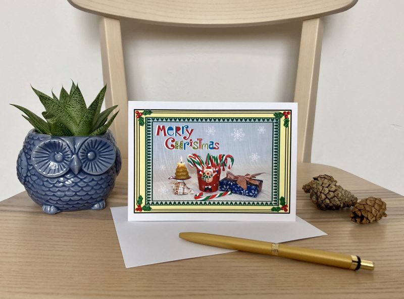 Personalised Photo Christmas Card With Candles | A6 & A5 Sizes Available