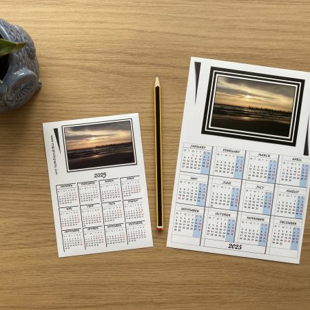 Fridge Calendar Magnet With Seascape Sunset Photography Design | A6 & A5 Sizes Available