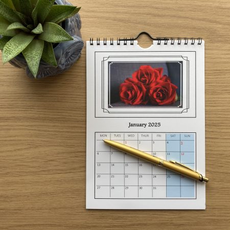 Floral Wall Calendar With Personalised Dates A5 Size Handmade