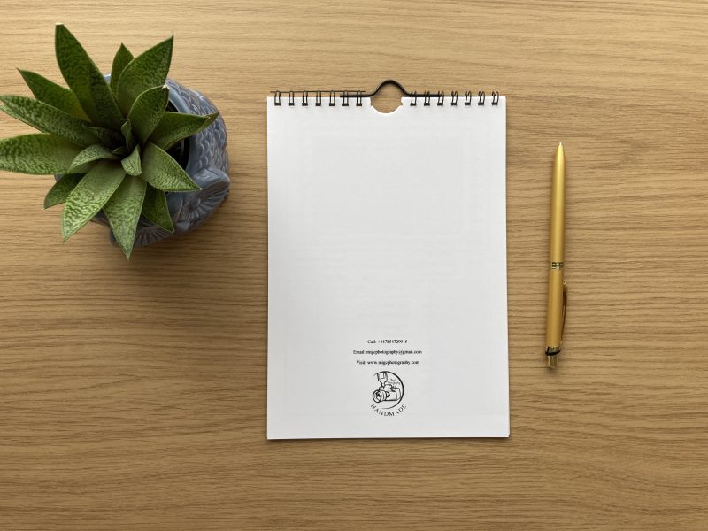 Floral Wall Calendar With Personalised Dates A5 Size Handmade