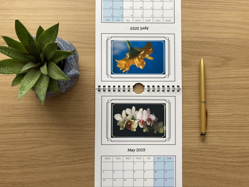 Floral Wall Calendar With Personalised Dates A5 Size Handmade