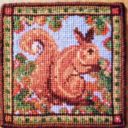 Red Squirrel Tapestry Kit, Counted Cross-stitch, Needlepoint Tapestry Kit, Perfect Gift For a Craft