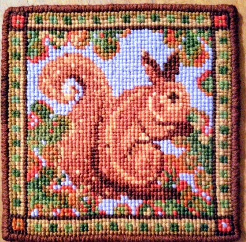 Red Squirrel Tapestry Kit, Counted Cross-stitch, Needlepoint Tapestry Kit, Perfect Gift For a Craft (Copy)