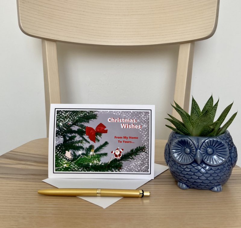 Personalised Christmas Wishes With Trees Cards | A6 & A5 Sizes Available