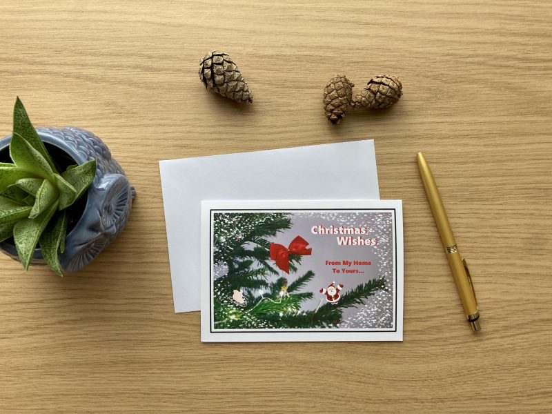 Personalised Christmas Wishes With Trees Cards | A6 & A5 Sizes Available