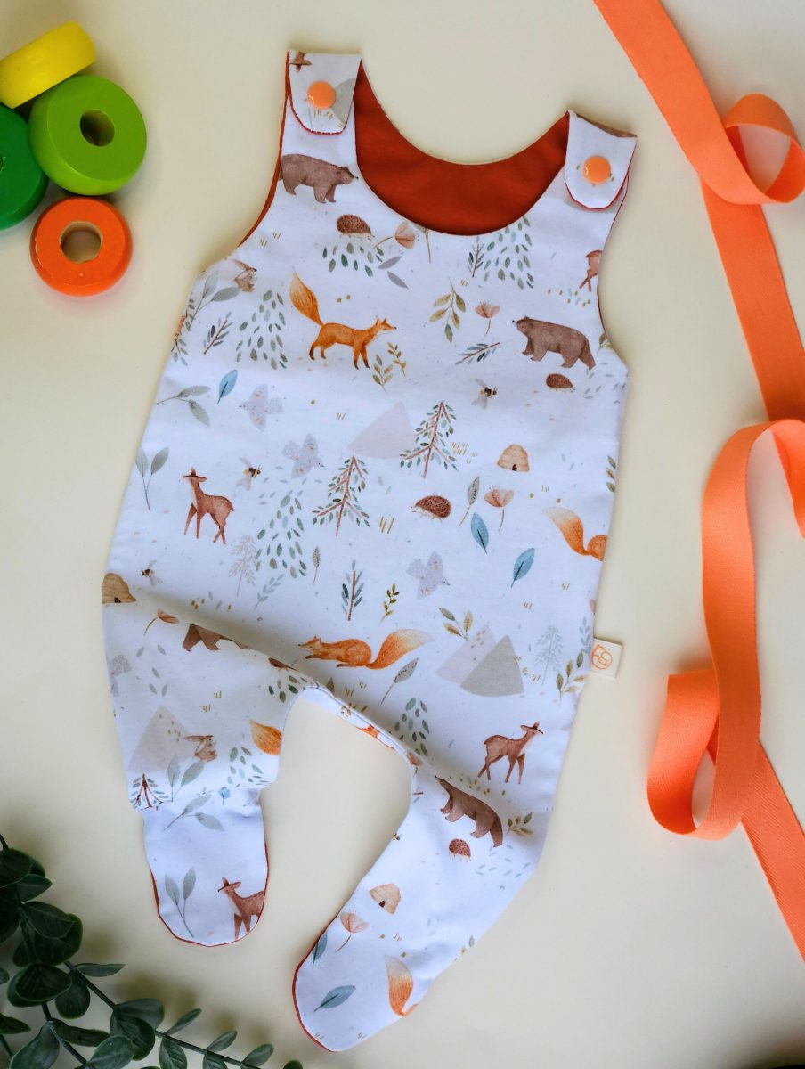 Footed Baby Romper | Woodland Animals