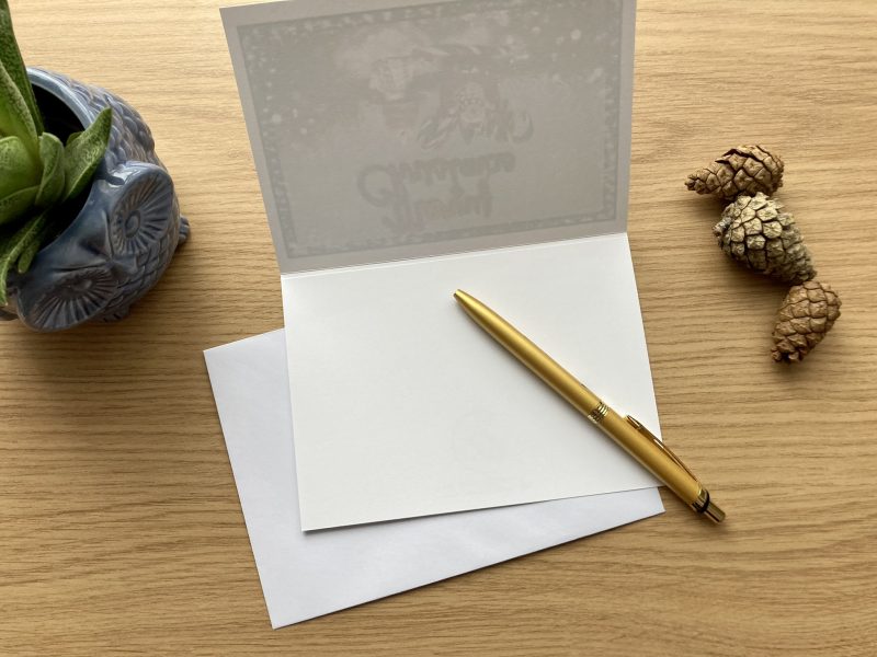 Personalised Christmas Card With Candles And Candy Canes | A6 & A5 Sizes Available