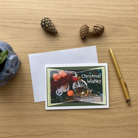 Christmas Wishes Card With Oranges And Tree Decorations | A6 & A5 Sizes Available