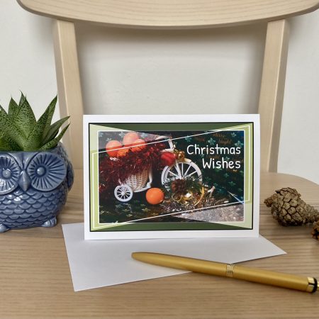 Christmas Wishes Card With Oranges And Tree Decorations | A6 & A5 Sizes Available