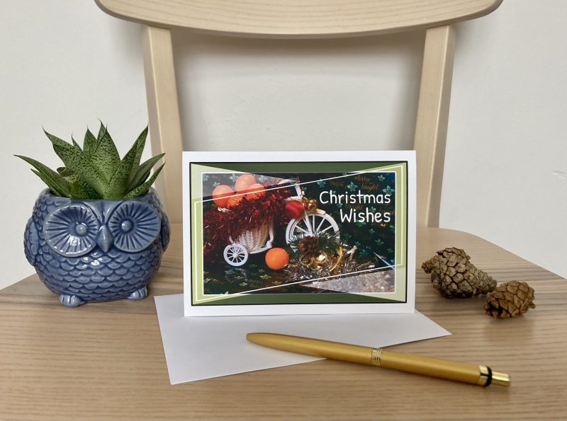 Christmas Wishes Card With Oranges And Tree Decorations | A6 & A5 Sizes Available