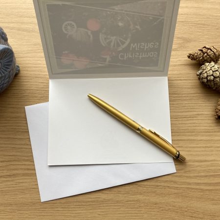 Christmas Wishes Card With Oranges And Tree Decorations | A6 & A5 Sizes Available