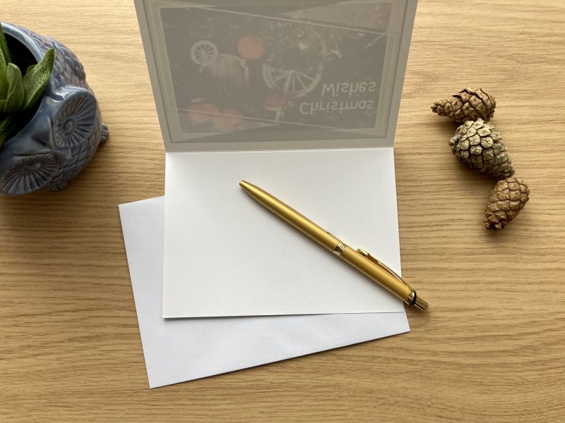 Christmas Wishes Card With Oranges And Tree Decorations | A6 & A5 Sizes Available