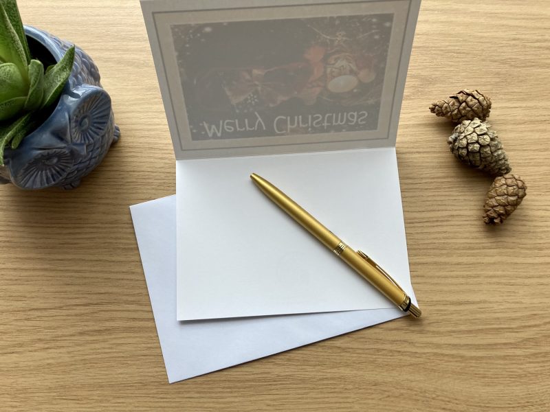 Merry Christmas Card With Candles And Gifts Design | A6 & A5 Sizes Available