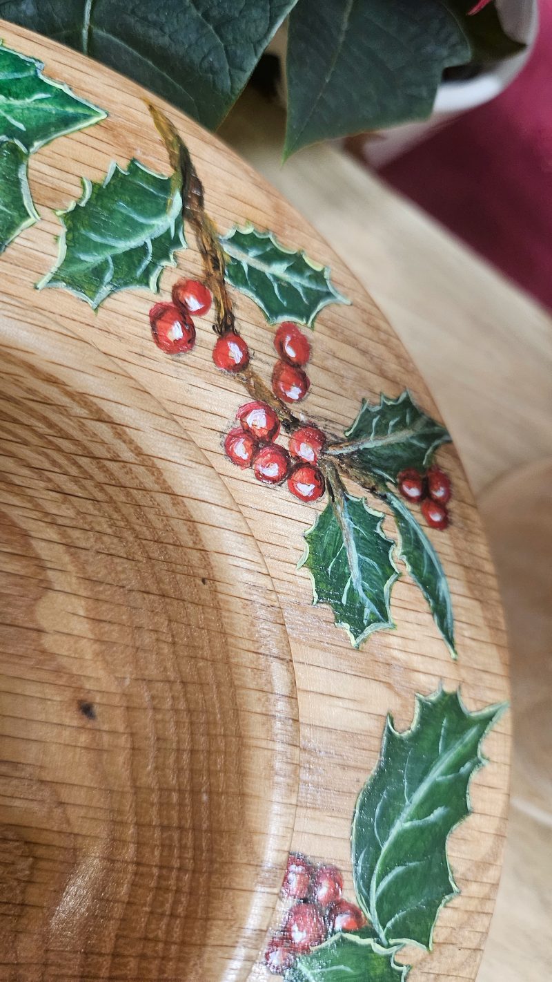 Christmas wooden dish