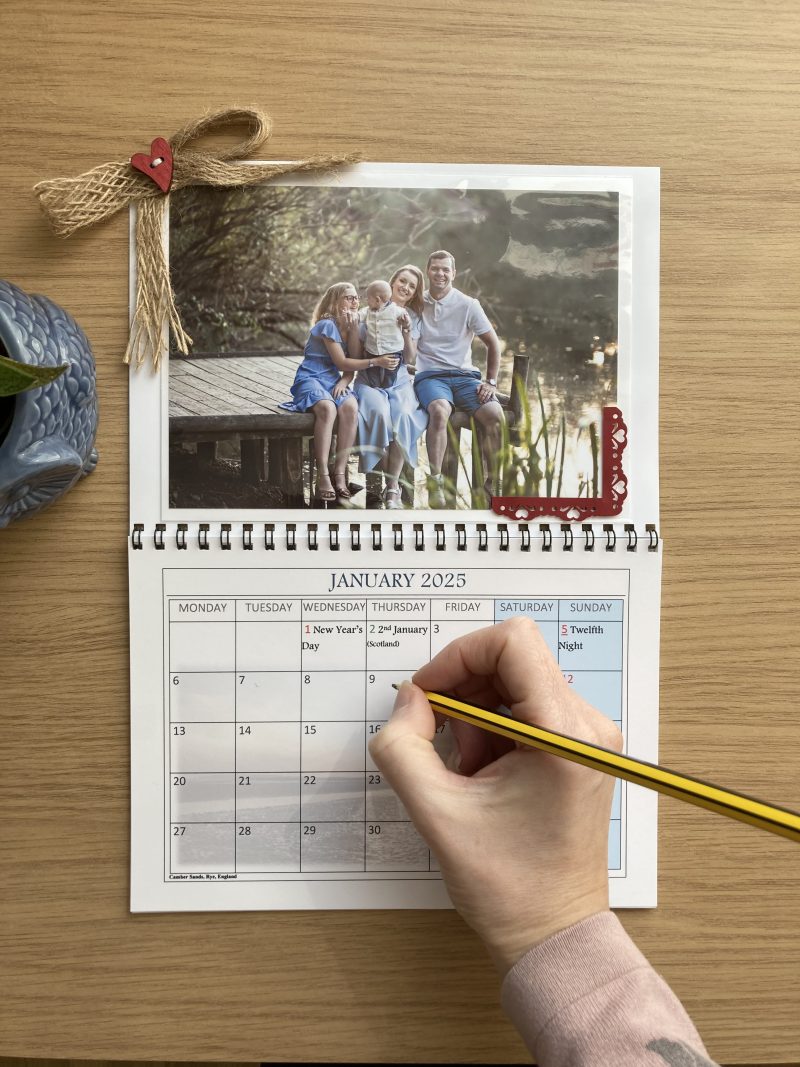 Personalised Slip In Photo Calendar A5 Size | Magnetic Fridge Calendar 2026