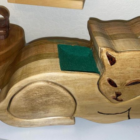 Felix the Guardian: Handcrafted Wooden Box with Customizable Velvet Drawers