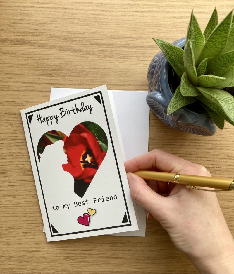 Personalised Birthday Card For Best Friend With Tulips | A6 & A5 Sizes Available
