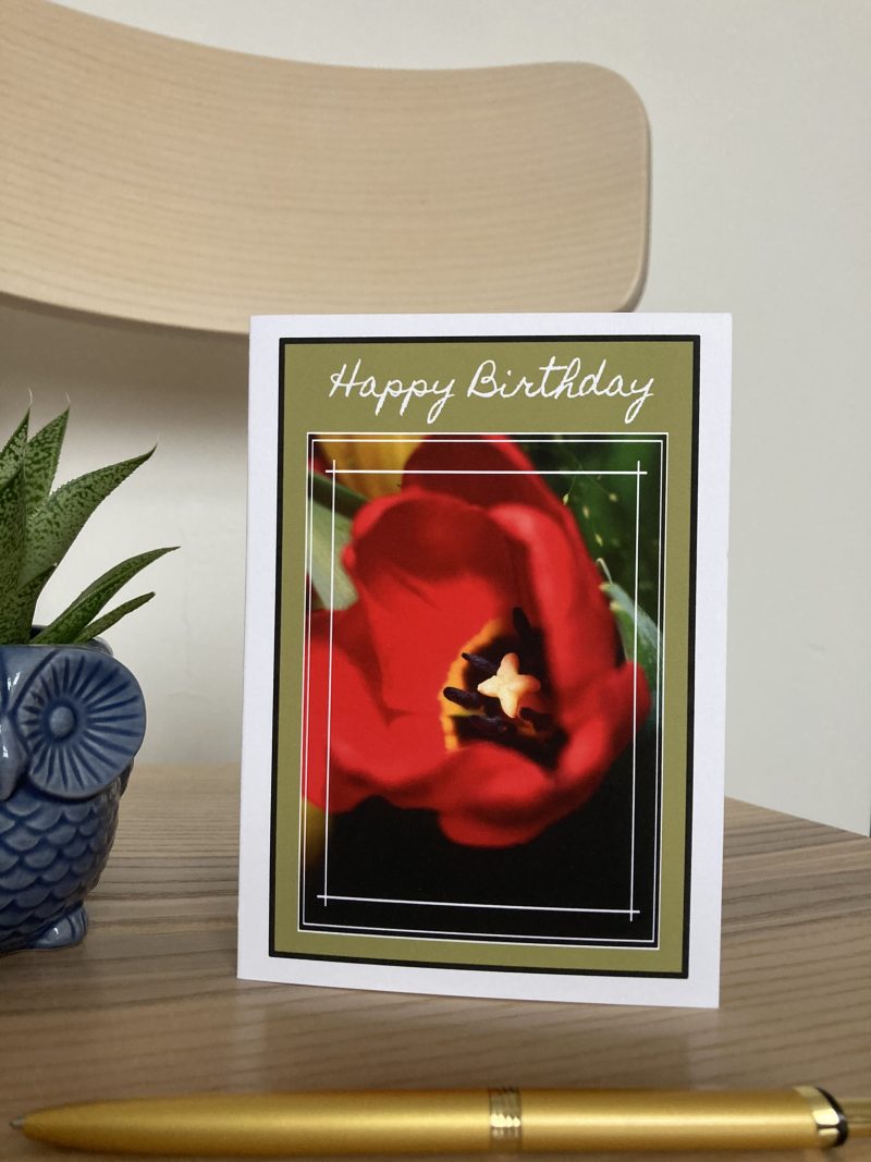 Happy Birthday Wishes Card With Tulips Design | A6 & A5 Sizes Available