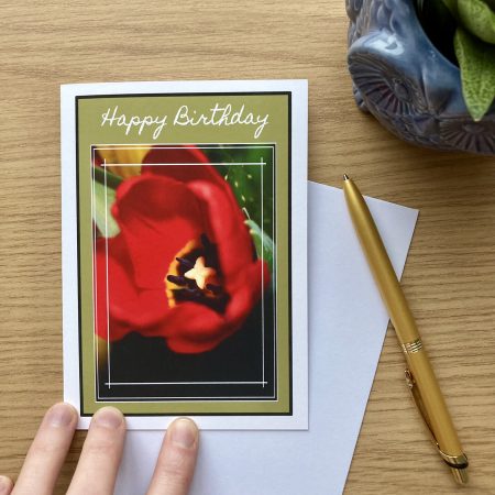 Happy Birthday Wishes Card With Tulips Design | A6 & A5 Sizes Available
