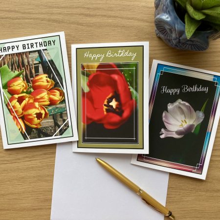 Pack Of Personalised Flower Photography Birthday Cards | A6 Size | Set Of 3, 6, 9, 12 Cards