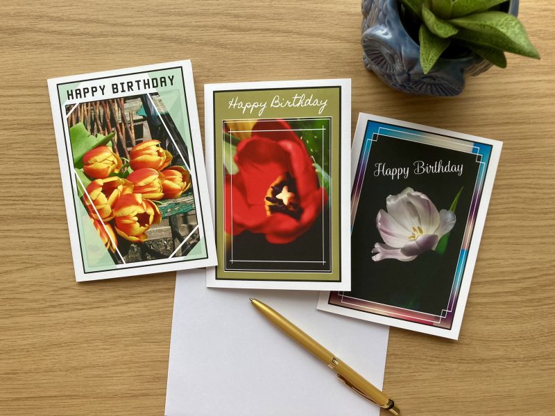 Pack Of Personalised Flower Photography Birthday Cards | A6 Size | Set Of 3, 6, 9, 12 Cards