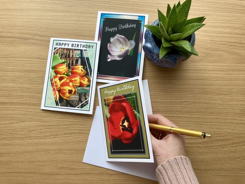 Pack Of Personalised Flower Photography Birthday Cards | A6 Size | Set Of 3, 6, 9, 12 Cards