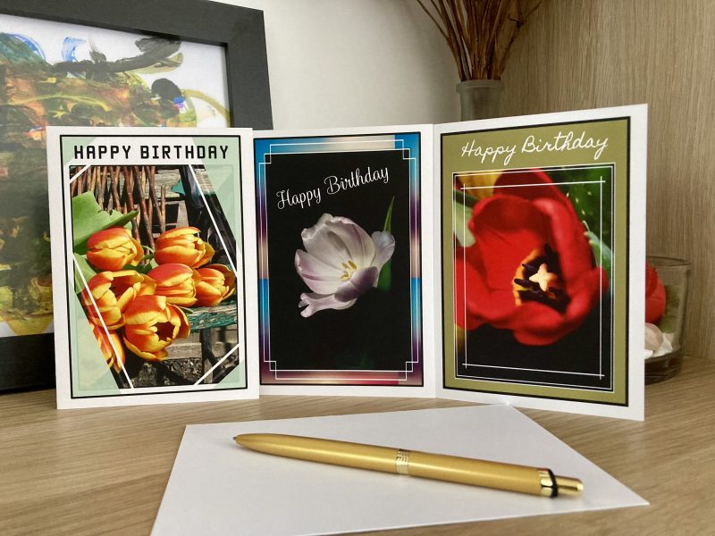 Pack Of Personalised Flower Photography Birthday Cards | A6 Size | Set Of 3, 6, 9, 12 Cards